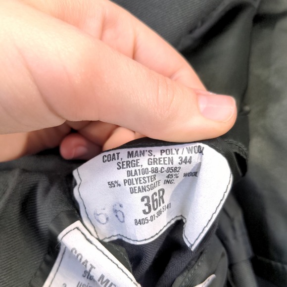 U.S. Army Men's Serge Green Coat Green Size 36 PolyWool Blend Uniform Military - Picture 4 of 13